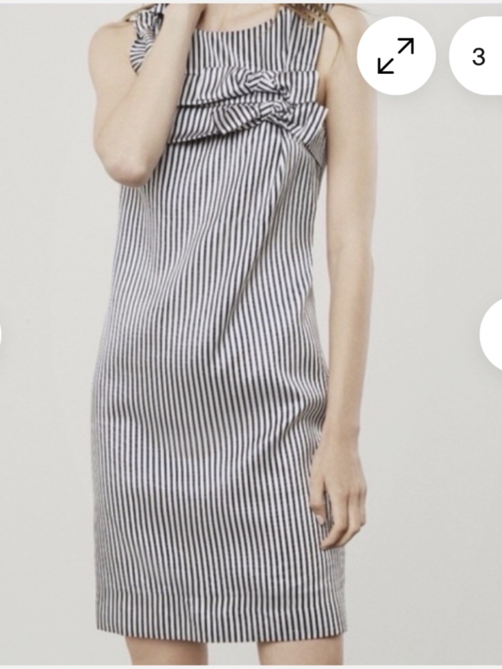 Banana Republic Navy and White  striped sleeveless bow sheath dress, size 10